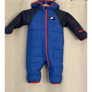 NIKE Infant Bunting Snowsuit Unisex Navy Royal Blue Red Size 12 Month